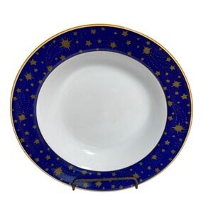 Sakura TableTrendz Lumina Celestial Soup Bowl Blue Gold Stars Stoneware 8.25"